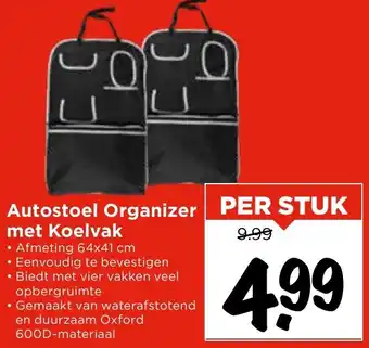 Vomar Voordeelmarkt Autostoel Organizer met Koelvak aanbieding