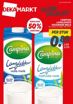 Dekamarkt Campina langlekker houdbare melk aanbieding