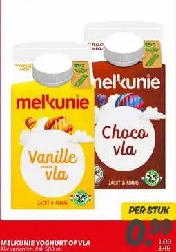 Dekamarkt Melkunie yoghurt of vla aanbieding