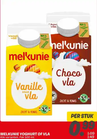 Dekamarkt Melkunie yoghurt of vla aanbieding