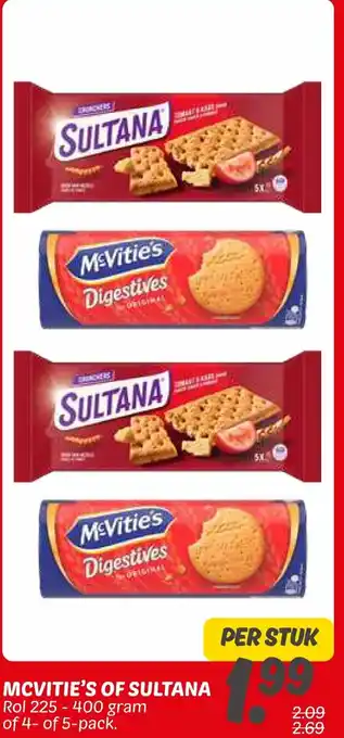 Dekamarkt Mcvitie's of sultana aanbieding