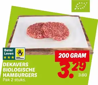 Dekamarkt Biologische hamburgers aanbieding