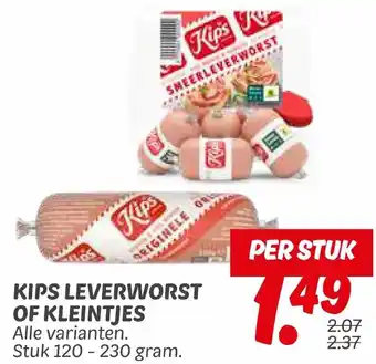 Dekamarkt Kips leverworst of kleintjes aanbieding