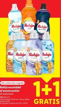 Lidl Robijn wasmiddel of wasverzachter aanbieding