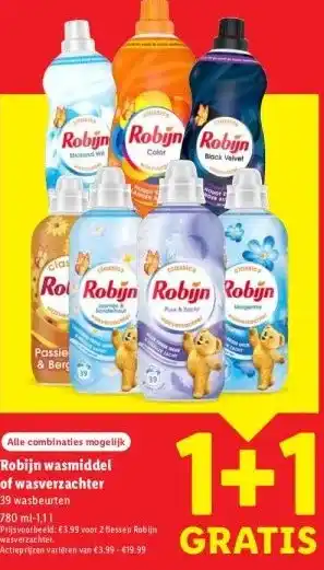 Lidl Robijn wasmiddel of wasverzachter aanbieding