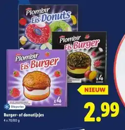 Lidl Burger- of donutijsjes aanbieding