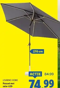Lidl LIVARNO HOME Parasol met solar-LED- verlichting aanbieding