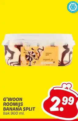 Dekamarkt G'woon roomijs banana split aanbieding