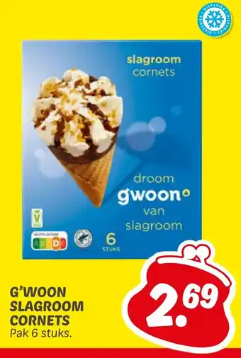 Dekamarkt G'woon slagroom cornets aanbieding