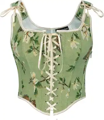 Amazon SCARLET DARKNESS Dames Renaissance Corset Top Vintage Bloemenprint Corsage Vest aanbieding