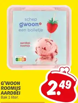 Dekamarkt G'woon roomijs aardbei aanbieding