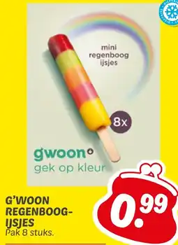 Dekamarkt G'woon regenboog ijsjes aanbieding