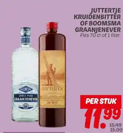 Dekamarkt Juttertje kruidenbitter of boomsma graanjenever aanbieding