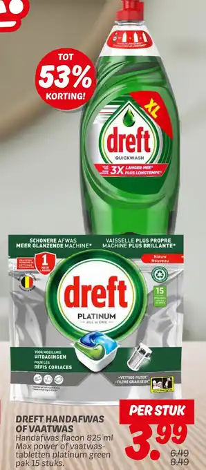 Dekamarkt Dreft handafwas of vaatwas aanbieding