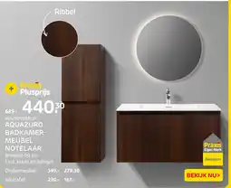 Praxis Aquazuro badkamer meubel notelaar aanbieding