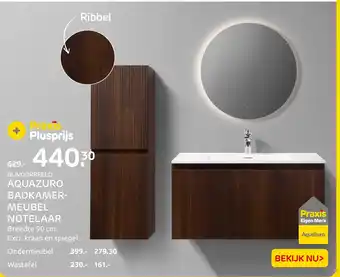 Praxis Aquazuro badkamer meubel notelaar aanbieding