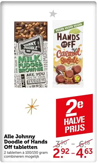 Coop Alle Johnny Doodle of Hands Off tabletten 100/150 gram aanbieding