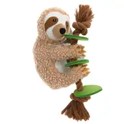 Zooplus Hondenspeelgoed pluche Luiaard met Touw en kunstvilt Bladeren aanbieding