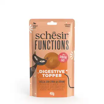Zooplus 12x40g Pompoen met tarwegras Schesir Functions Digestive Topper natvoer voor katten aanbieding