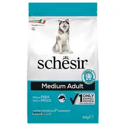 Zooplus 3kg Schesir Dog Medium Adult met vis droogvoer voor honden aanbieding