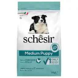 Zooplus 3kg Schesir Dog Dry Medium Puppy met kip droog hondenvoer aanbieding