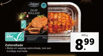 Lidl Delicieux Zalmrollade 500g aanbieding