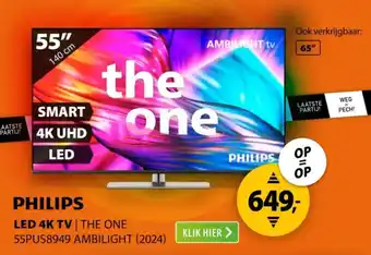 Expert PHILIPS LED 4K TV THE ONE 55PUS8949 AMBILIGHT aanbieding