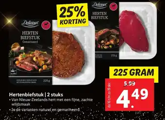 Lidl Delicieux Hertenbiefstuk 225g aanbieding