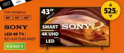 Expert SONY LED 4K TV KD 43X75WLPAEP aanbieding