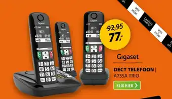 Expert Gigaset DECT TELEFOON A735A TRIO aanbieding