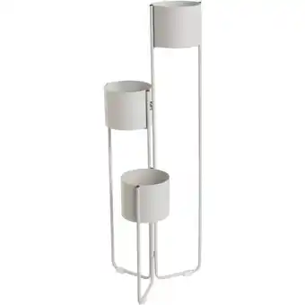 Leen Bakker Plantenstandaard Trapani - lichtgrijs - 90x30x30 cm - Leen Bakker aanbieding