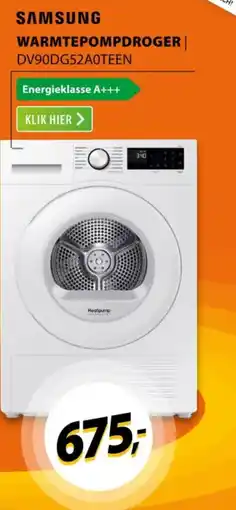 Expert SAMSUNG Warmtepompdroger DV90DG52A0TEEN aanbieding