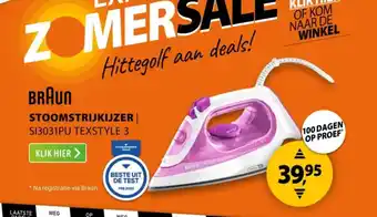 Expert BRAUN STOOMSTRIJKIJZER SI3031PU TEXSTYLE 3 aanbieding