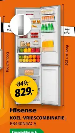 Expert Hisense Koel vriescombinatie RB440N4ACA aanbieding
