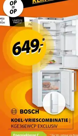 Expert BOSCH Koel vriescombinatie KGE36EWCP aanbieding
