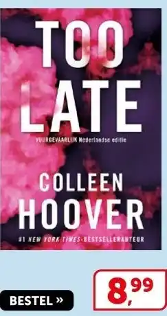 Boekenvoordeel TOO LATE aanbieding