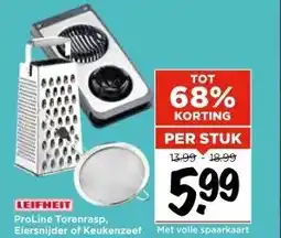Vomar Voordeelmarkt ProLine Torenrasp, Eiersnijder of Keukenzeef aanbieding