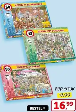 Boekenvoordeel HOERA! IK ZIE ABRAHAM!, HOERA! MET PENSIOEN!, HOERA! IK ZIE SARAH! aanbieding