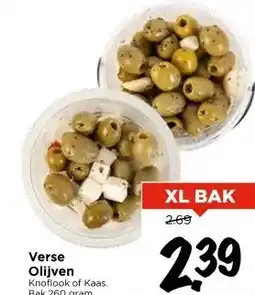 Vomar Voordeelmarkt Verse Olijven Knoflook of Kaas. Bak 260 gram aanbieding