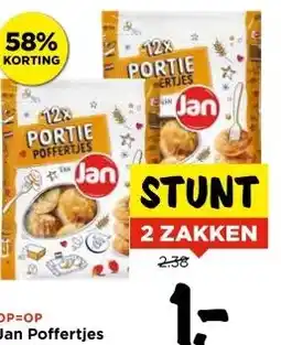 Vomar Voordeelmarkt OP=OP Jan Poffertjes Zak 12 stuks aanbieding