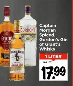 Vomar Voordeelmarkt Captain Morgan Spiced, Gordon's Gin of Grant's Whisky aanbieding