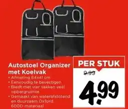 Vomar Voordeelmarkt Autostoel Organizer met Koelvak aanbieding