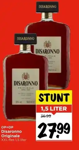 Vomar Voordeelmarkt OP=OP Disaronno Originale XXL-fles 1,5 liter aanbieding