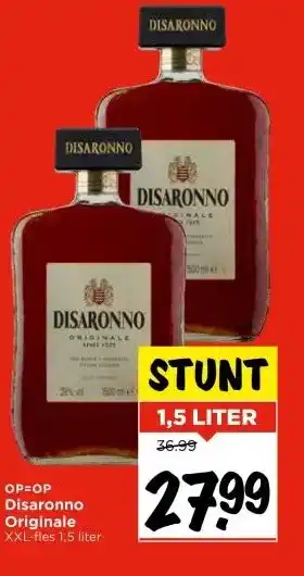 Vomar Voordeelmarkt OP=OP Disaronno Originale XXL-fles 1,5 liter aanbieding