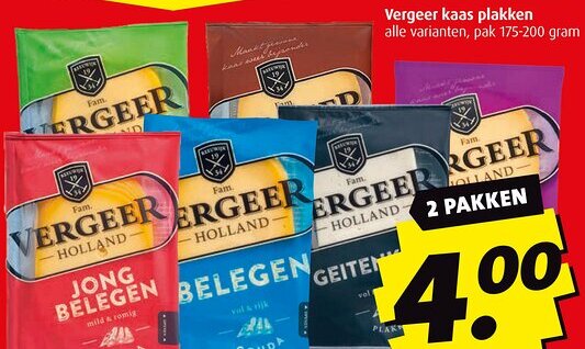 Boni Vergeer kaas plakken aanbieding