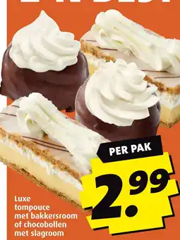 Boni Luxe tompouce met bakkersroom of chocobollen met slagroom aanbieding