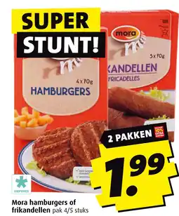 Boni Mora hamburgers of frikandellen aanbieding