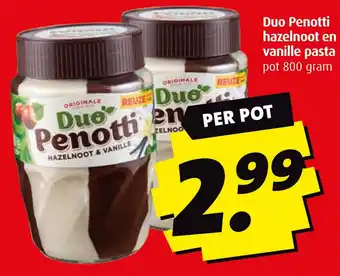 Boni Duo Penotti hazelnoot en vanille pasta aanbieding