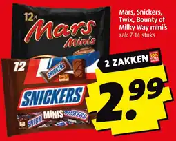 Boni Mars, Snickers, Twix, Bounty of Milky Way mini's aanbieding