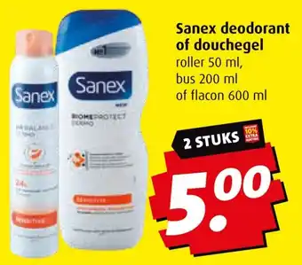 Boni Sanex deodorant of douchegel aanbieding